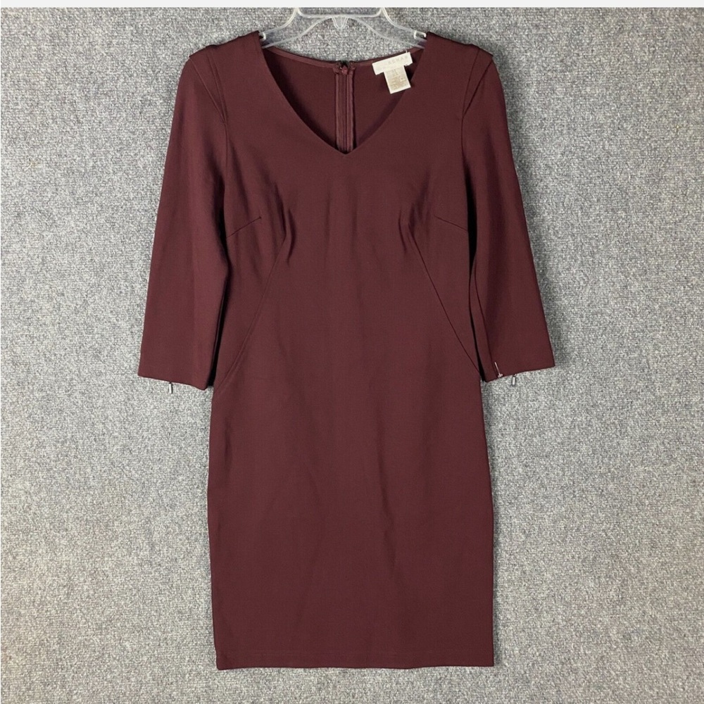Kenar Maroon Size 4 Rayon Blend 3/4 Sleeve Burgundy